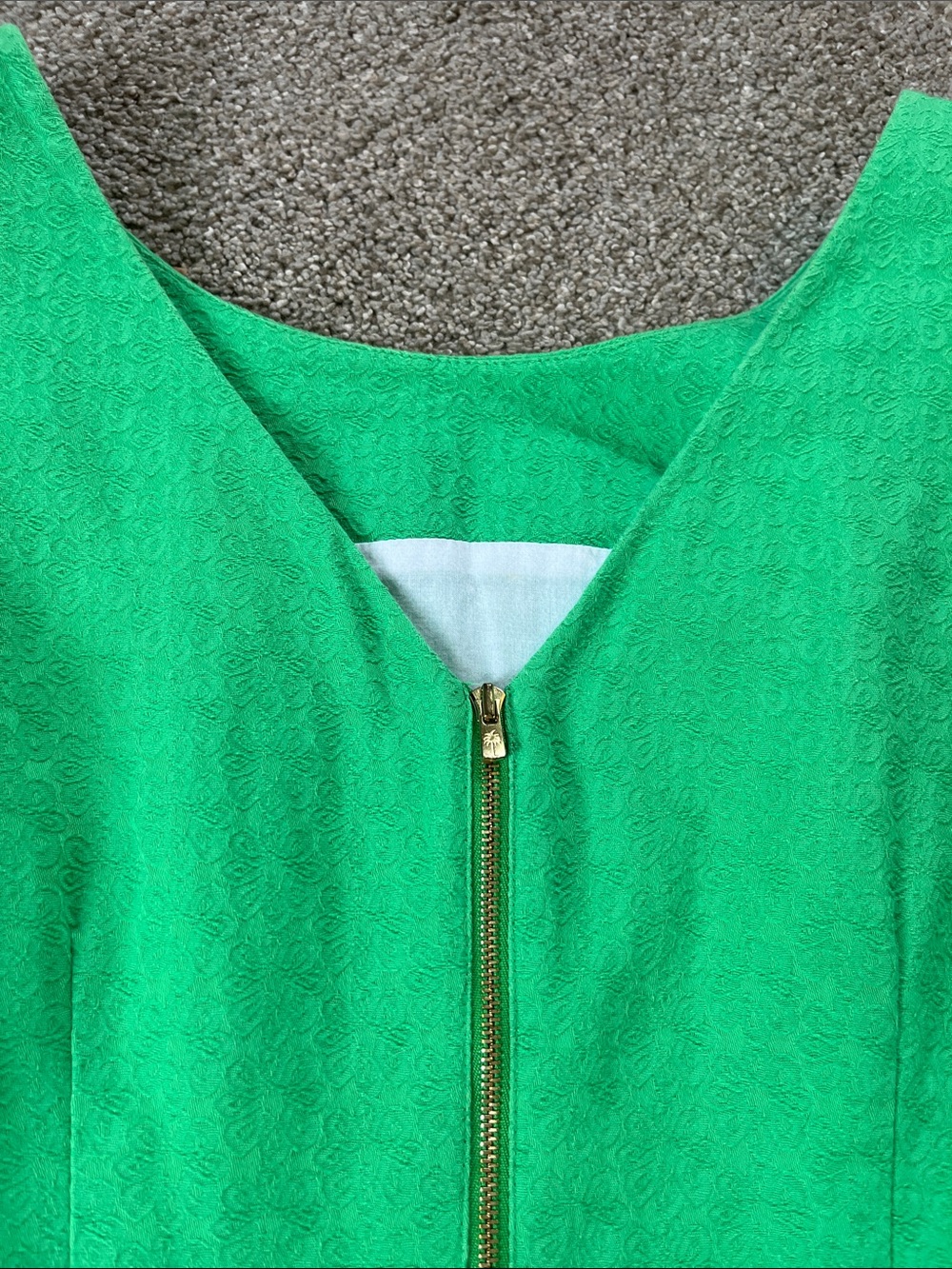 🍀🌼☘️Lilly Pulitzer sz4 Daisy Embossed Green Shift Embroidered Hem Bows WOW! EUC - Picture 12 of 13
